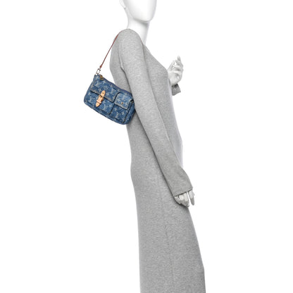 Louis Vuitton Monogram Pochette Accessories Cargo  Blue Denim 2 of 10