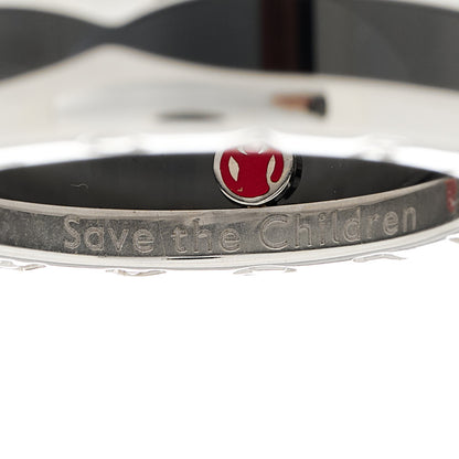 Bulgari Sterling Silver Ceramic Save The Children One-Band Ring 58 8.25 6 of 7