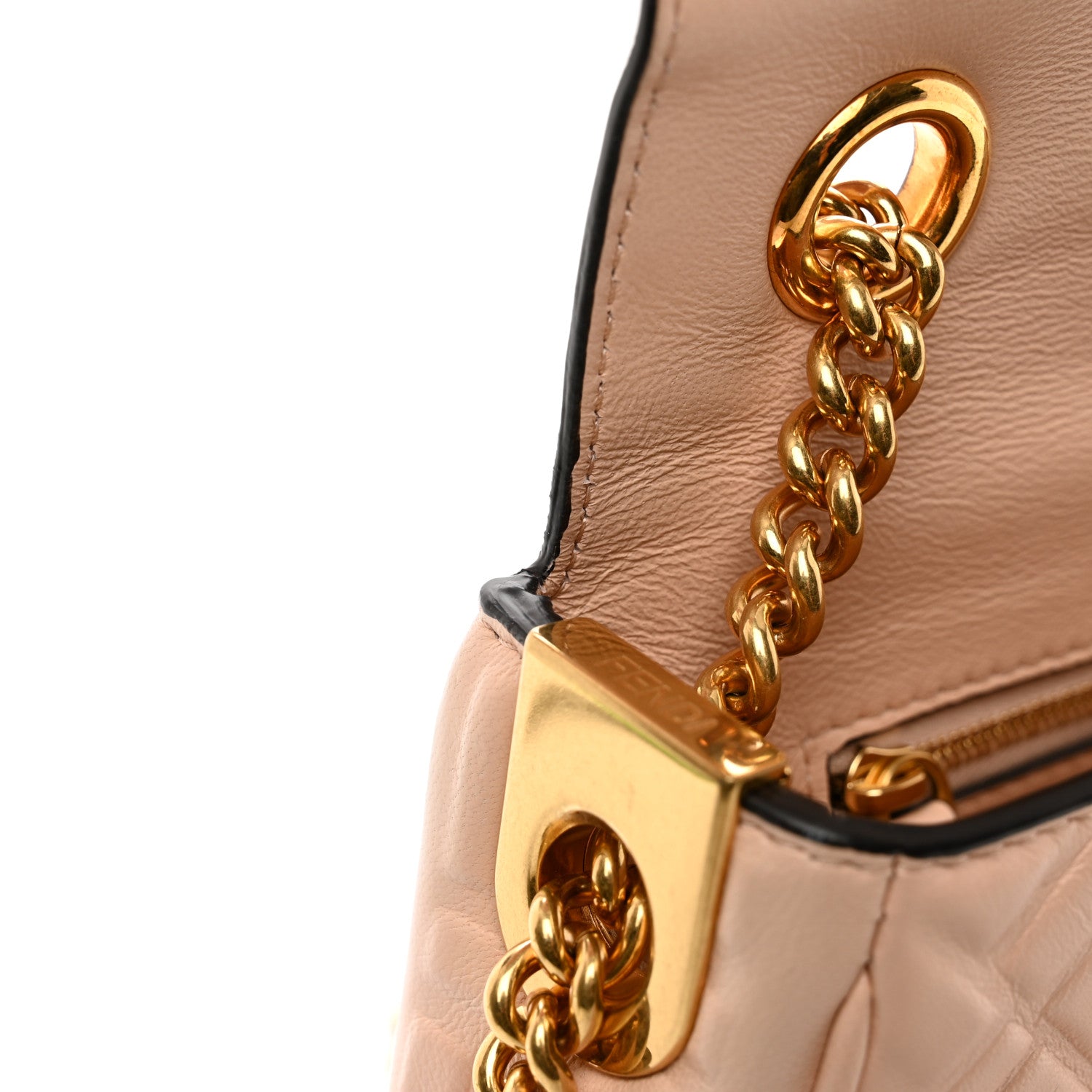 Fendi Nappa Small FF Embossed Midi Chain Baguette Light Rose 10 of 10