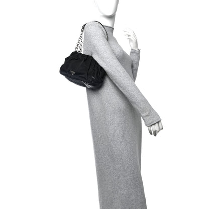 Prada Tessuto Nylon Chain Shoulder Bag Black 2 of 10