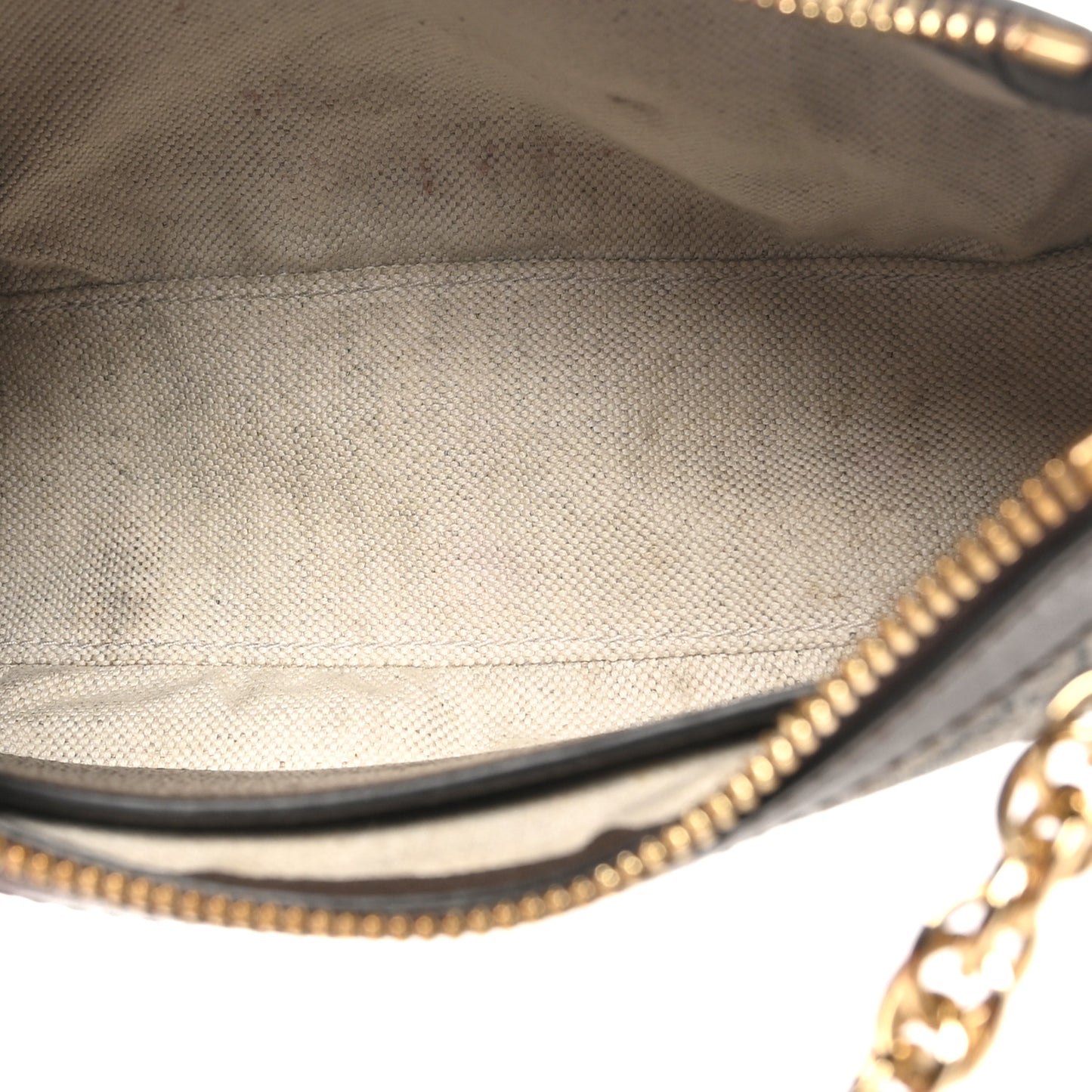 GG Supreme Monogram Textured Dollar Calfskin Web Small Ophidia GG Handbag Beige Ebony New Acero