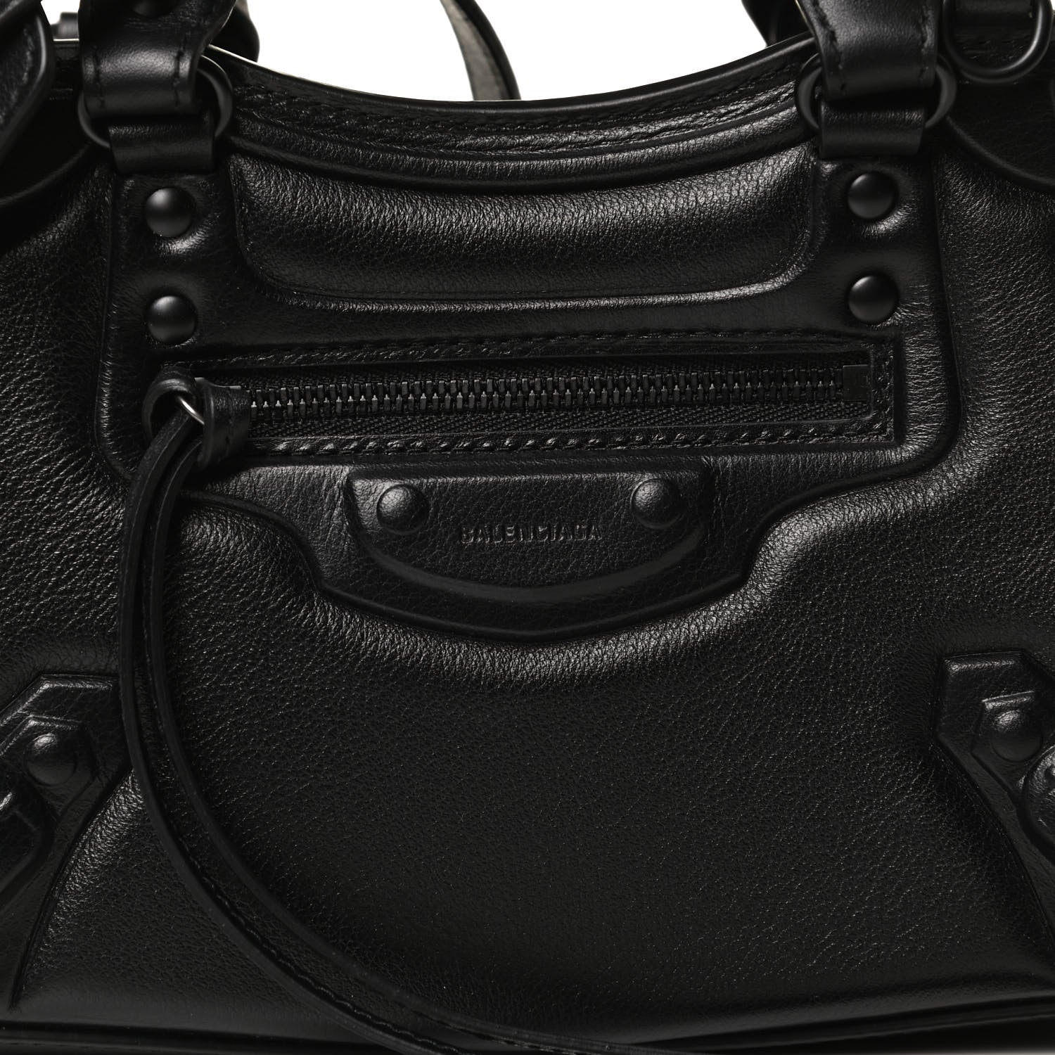 Balenciaga Cake Calfskin Tonal Hardware Mini Neo Classic City Black 8 of 12