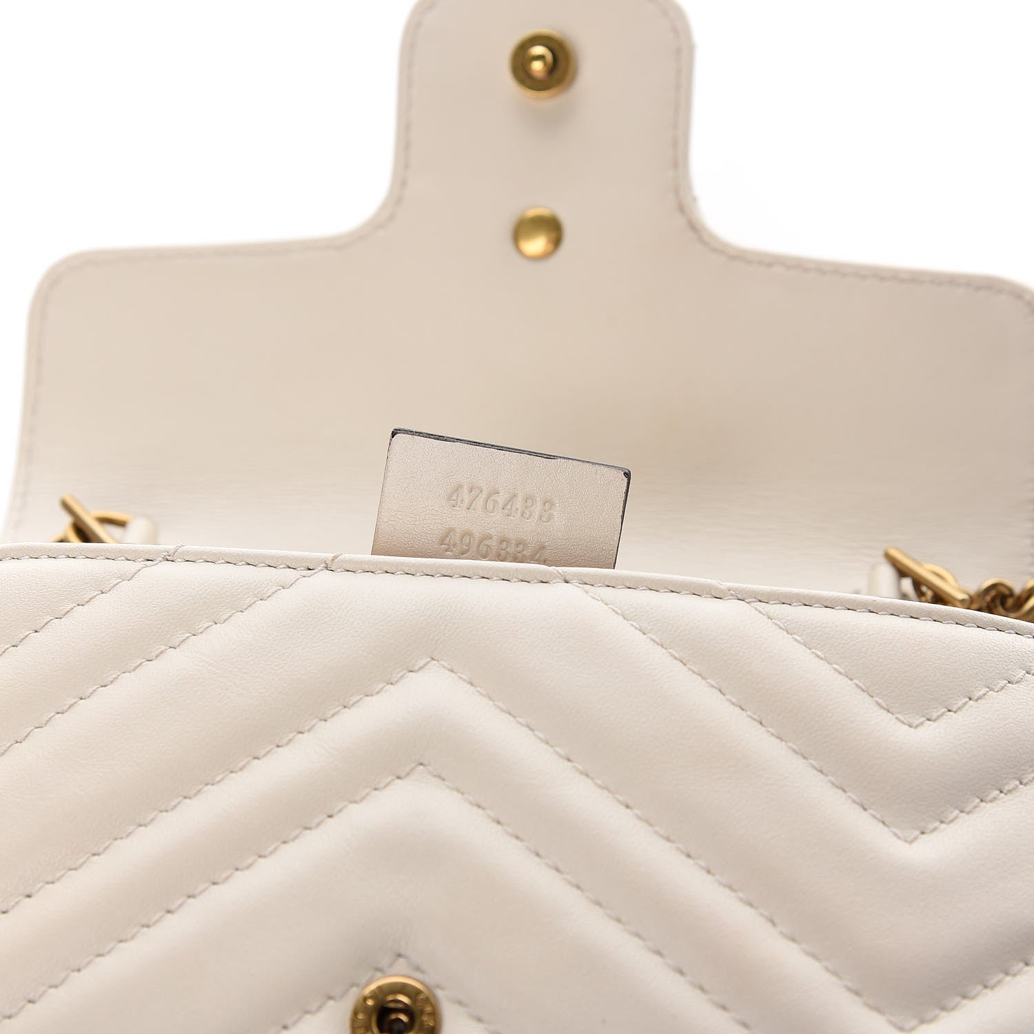Gucci Calfskin Matelasse Super Mini GG Marmont Shoulder Bag White 9 of 10