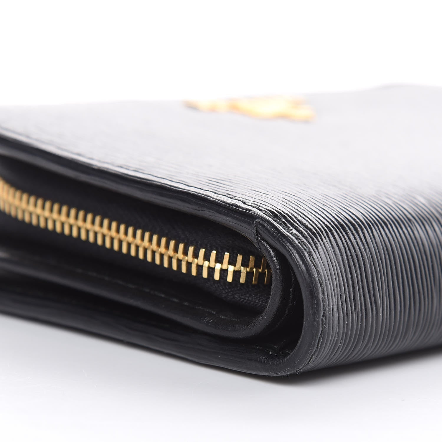 Prada Vitello Move Metal Compact Wallet Black 7 of 9