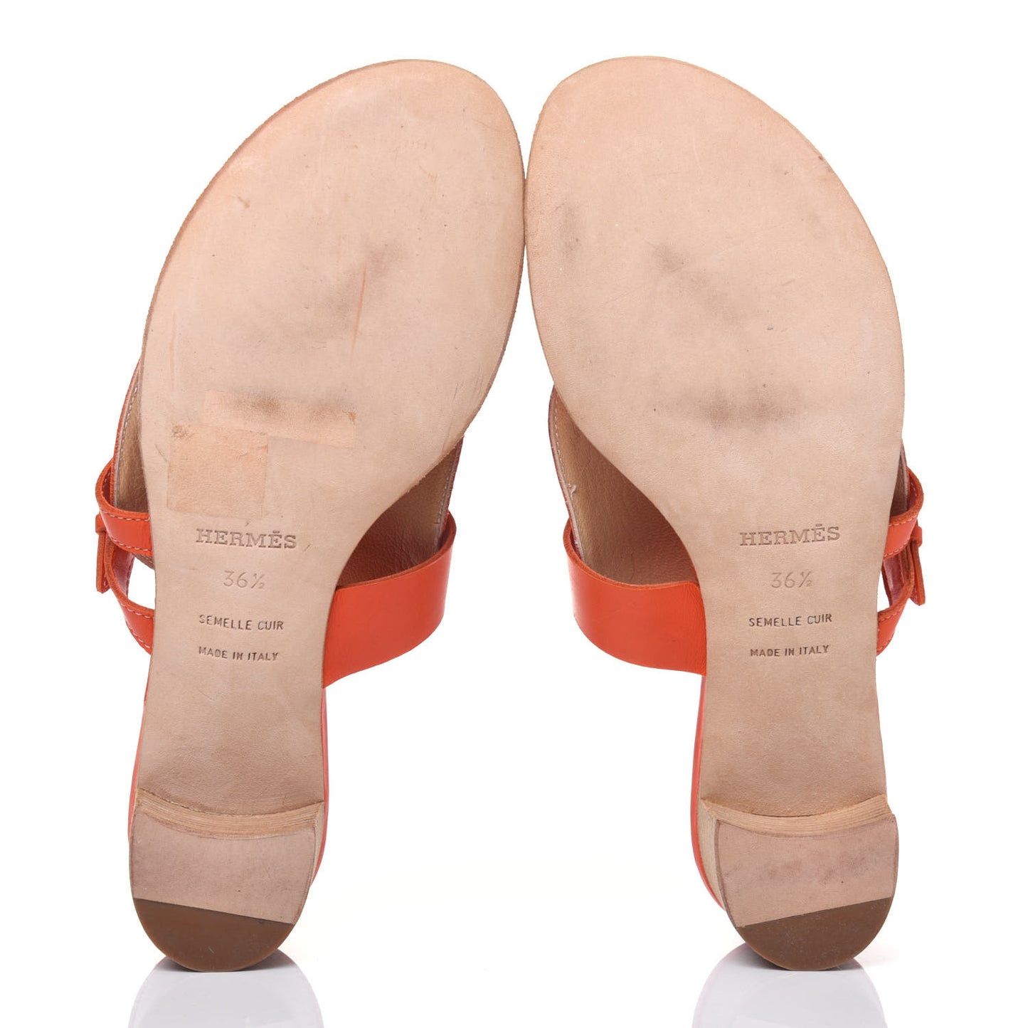 Calfskin Canvas Buckle Sandals 36.5