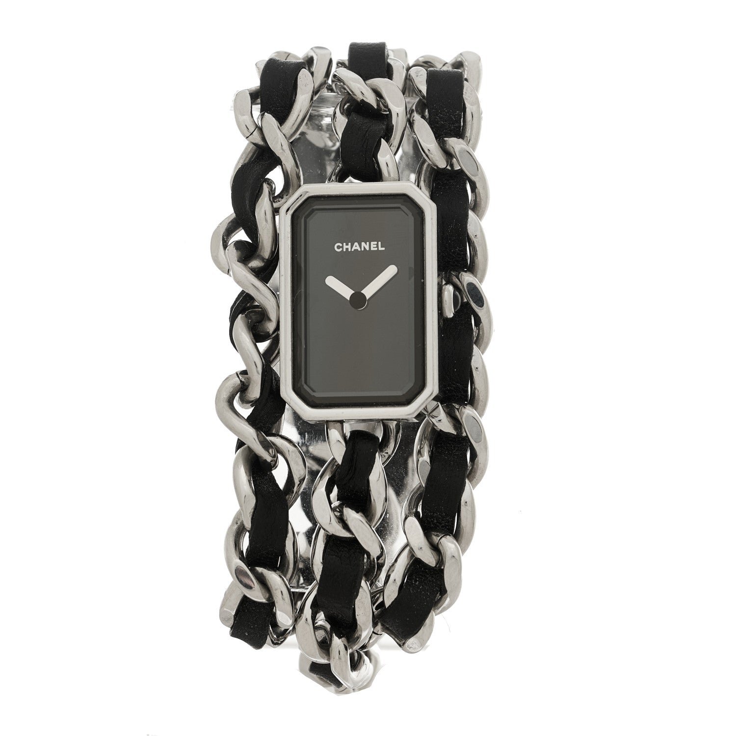 Chanel Stainless Steel Lambskin 16mm Premiere Rock Triple Row Quartz Watch Black 1 of 4