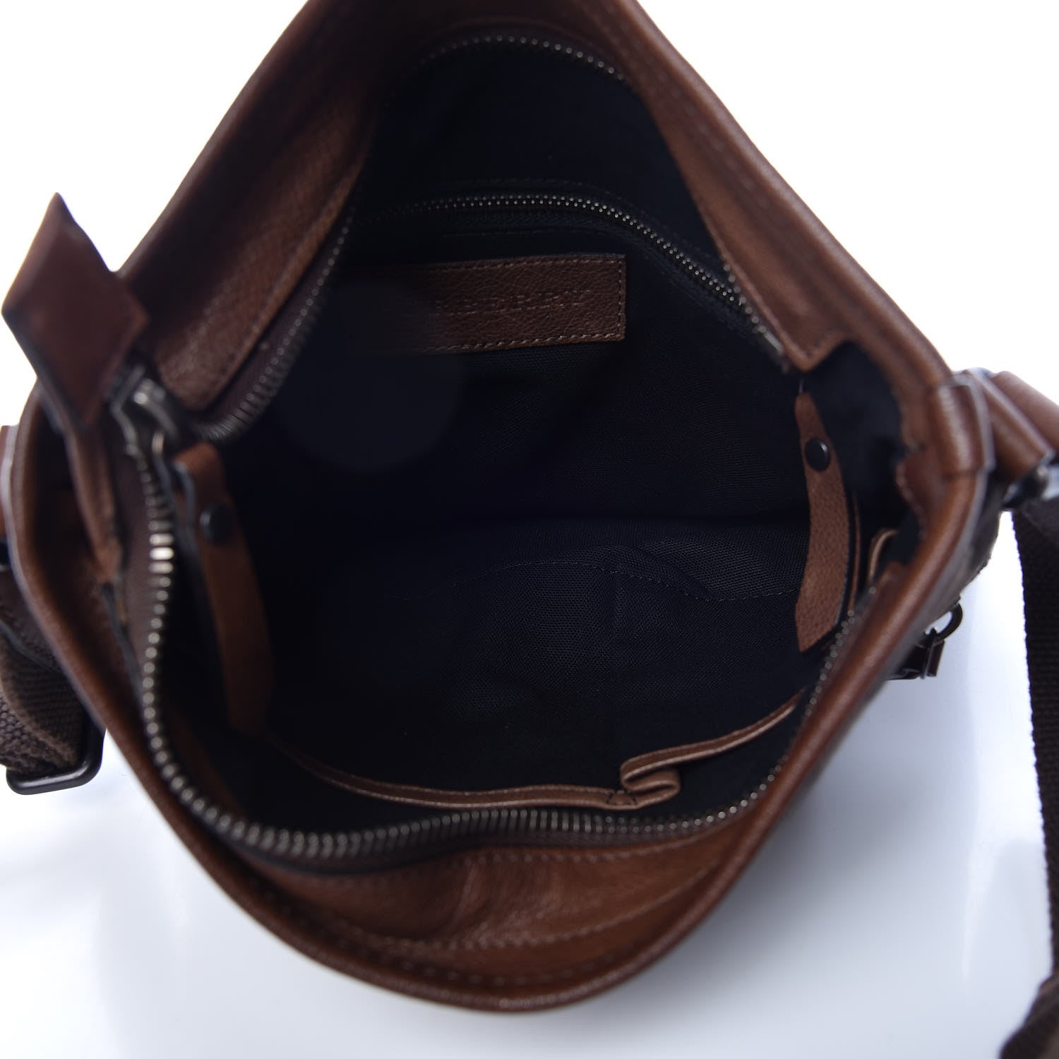 Burberry Overdyed Canvas House Check Flat Crossbody Messenger Bag Dark Brown 5 of 11