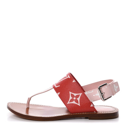 Louis Vuitton Monogram Giant Sandals 38 Rouge 1 of 10