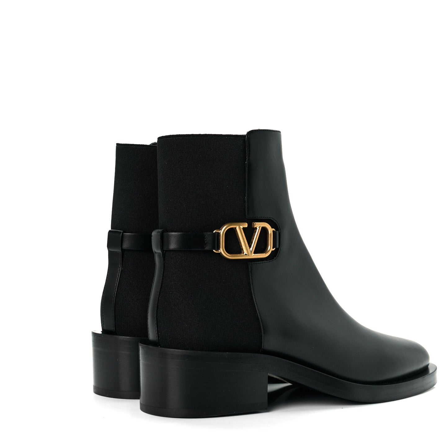 Calfskin VLogo 30mm Ankle Boots 39 Black