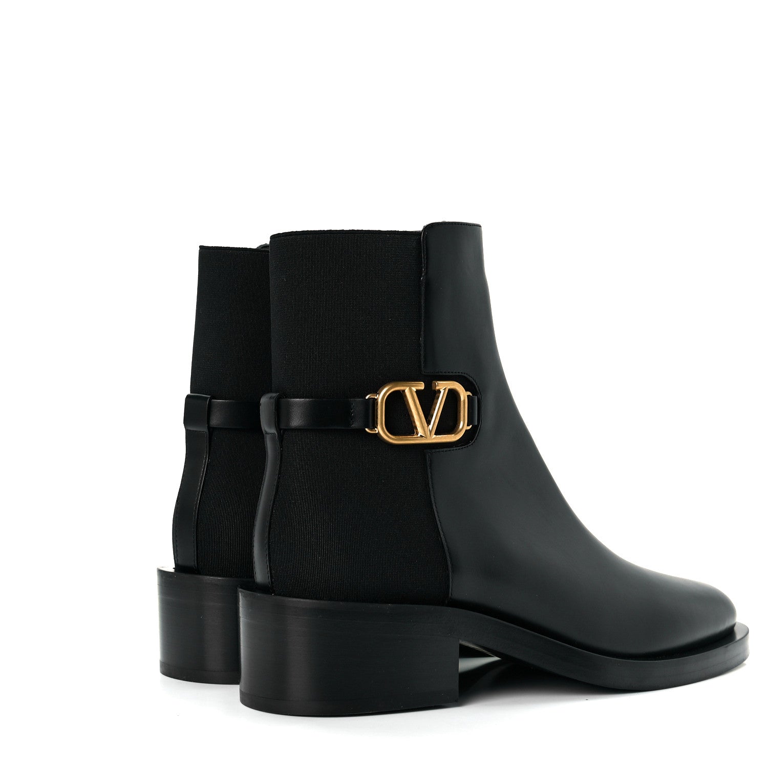 Valentino Garavani Calfskin VLogo 30mm Ankle Boots 39 Black 4 of 7