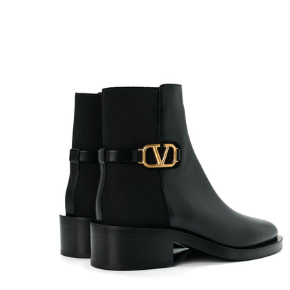 Valentino Garavani Calfskin VLogo 30mm Ankle Boots 39 Black 4 of 7