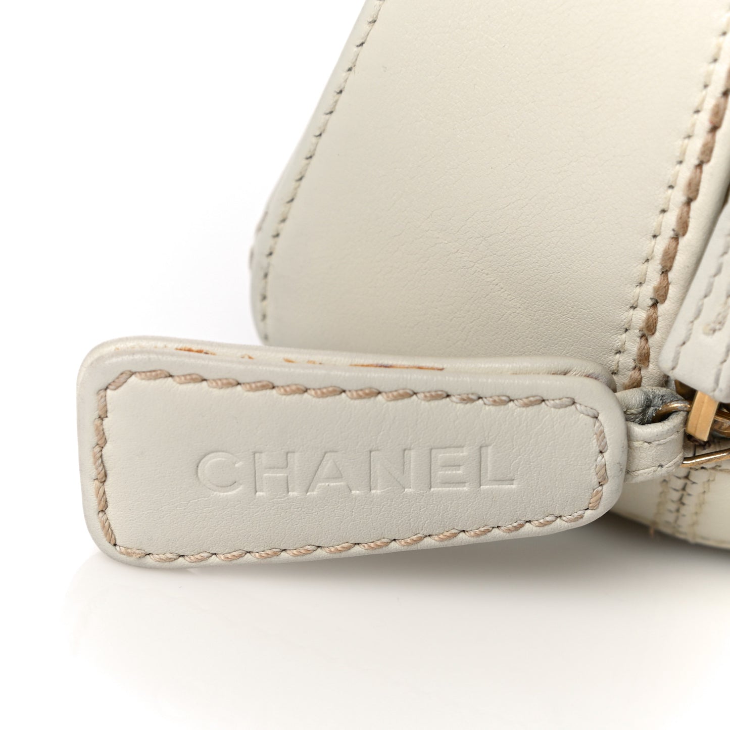 Calfskin Wild Stitch Top Handle Bag White