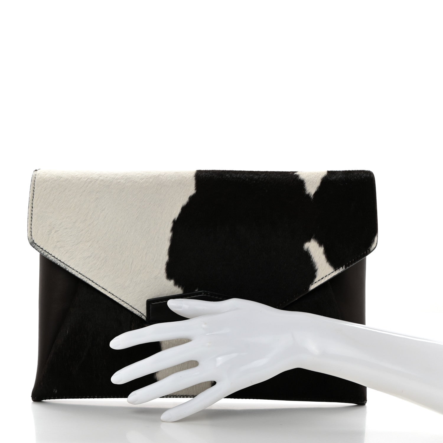 Givenchy Calf Hair Smooth Calfskin Medium Antigona Evening Clutch Black White 2 of 8