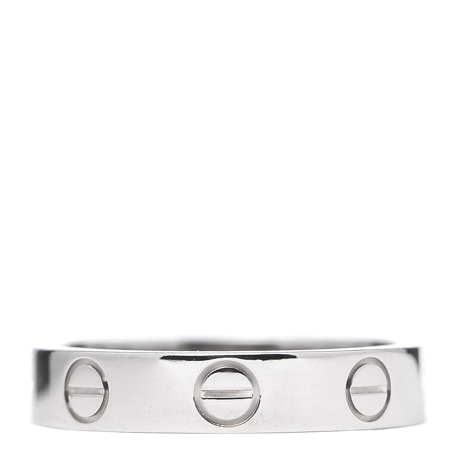 Cartier 18K White Gold 3.5mm LOVE Wedding Band Ring 48 4.5 3 of 4
