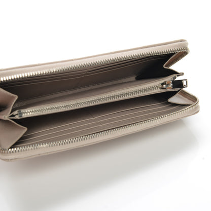 Saint Laurent Grain De Poudre Matelasse Chevron Monogram Zip Around Wallet Rose Poudre 5 of 6