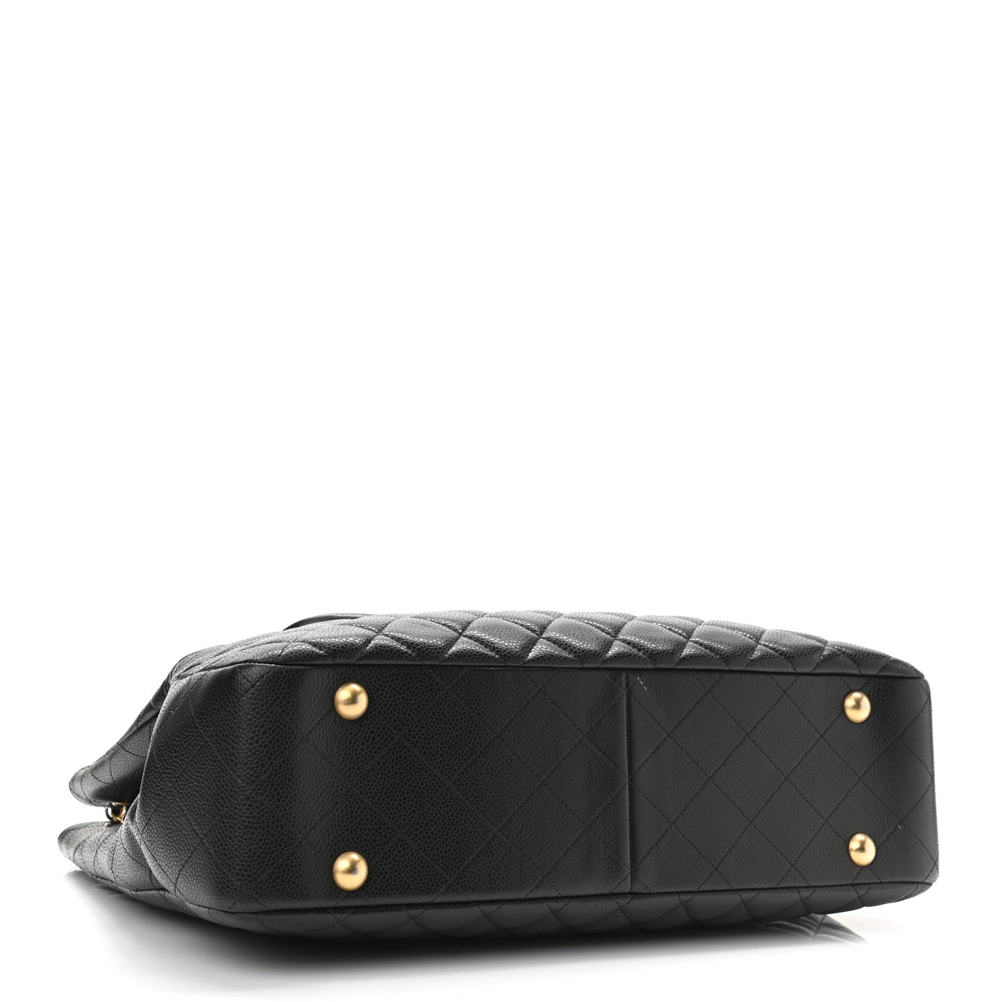 Caviar Quilted Flap Tote Black