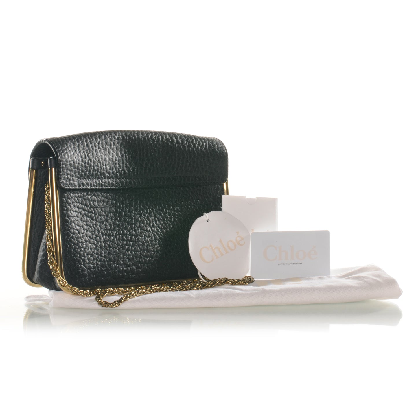 Grained Calfskin Sally Flap Bag Black