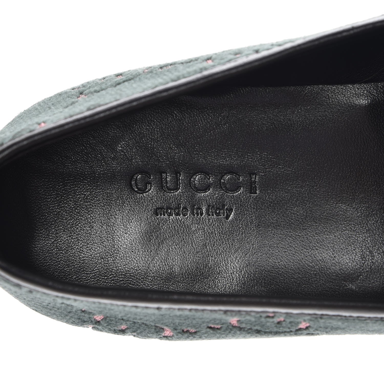 Gucci Velvet Malaga Kid GG Monogram Horsebit Womens Jordaan Loafers 36.5 Avio Dusty Pink Black 7 of 8