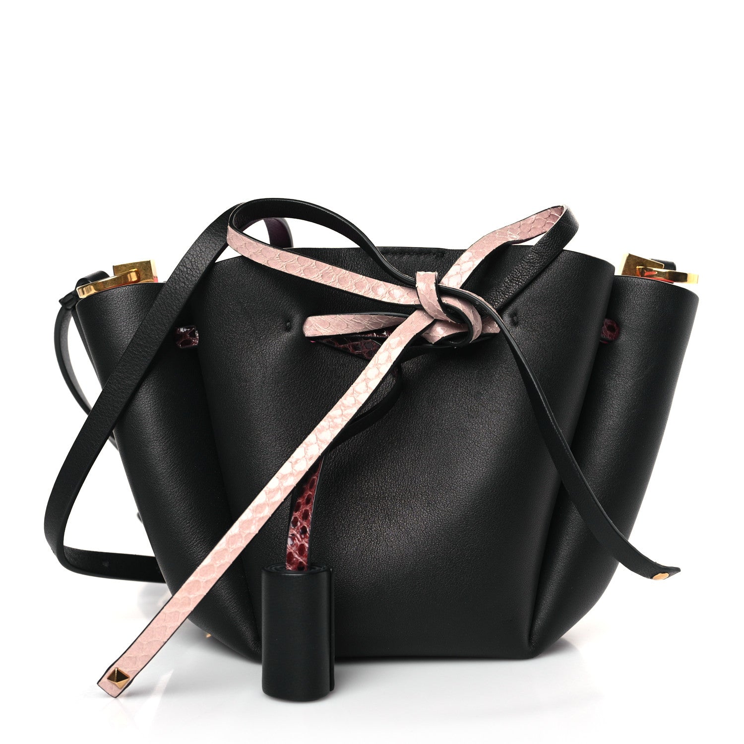 Valentino Garavani Vitello Ayers VLogo Bucket Bag Black 1 of 8