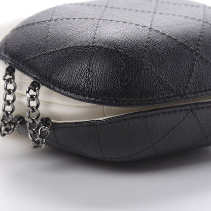 Chanel Aged Calfskin Quilted Small Gabrielle Bucket White Black 9 of 16