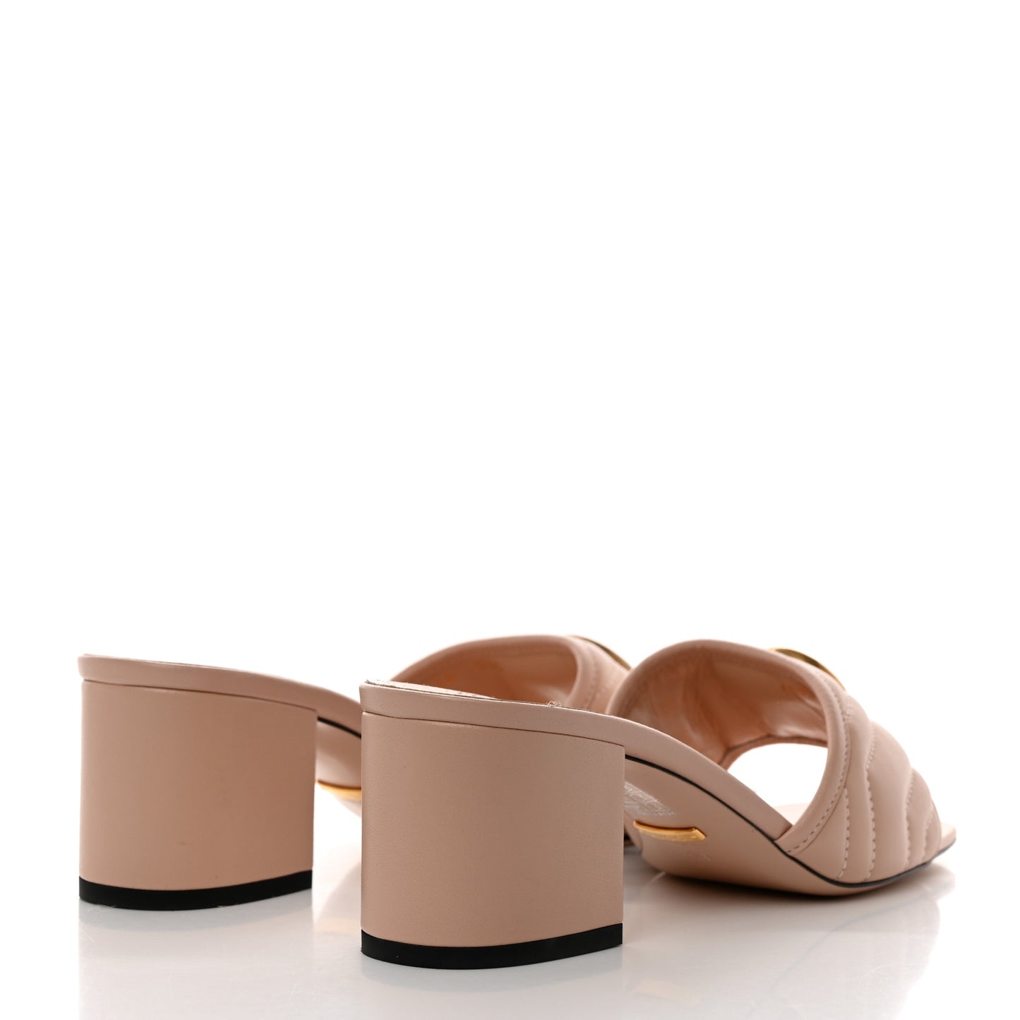 Nappa Matelasse GG Marmont 55mm Slide Sandals 38 Skin Rose