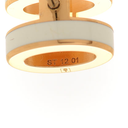 Hermes Gold Lacquered Mini Pop H Earrings White 4 of 6