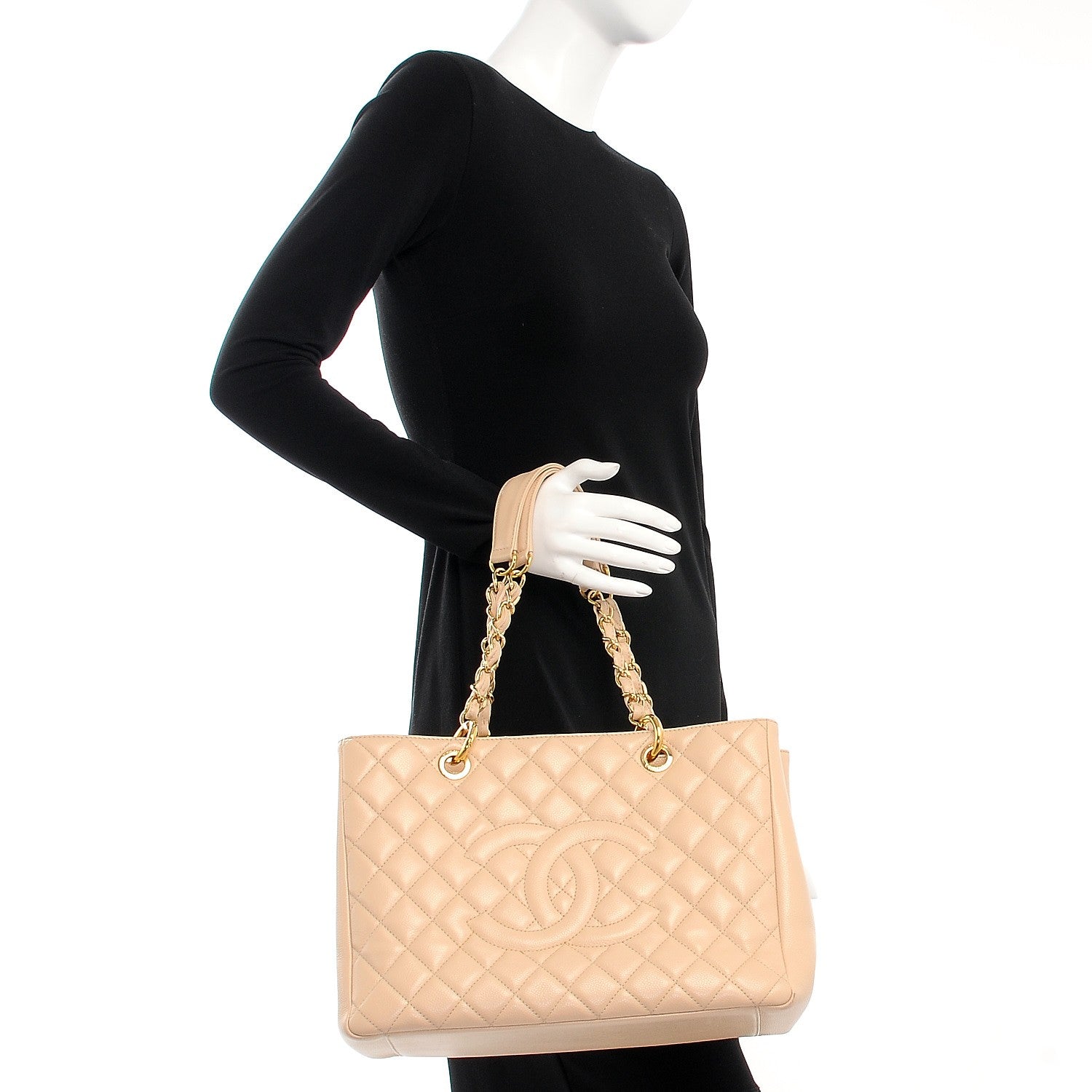 Chanel Caviar Quilted Grand Shopping Tote GST Beige Clair 2 of 15