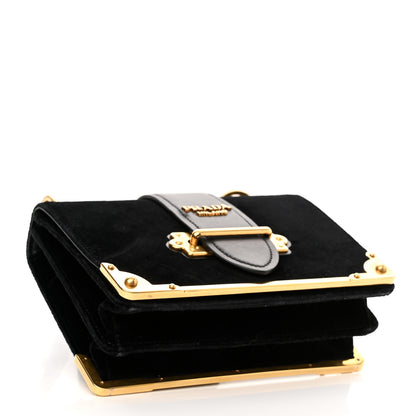 Prada Velvet City Calfskin Cahier Bag Black 4 of 9