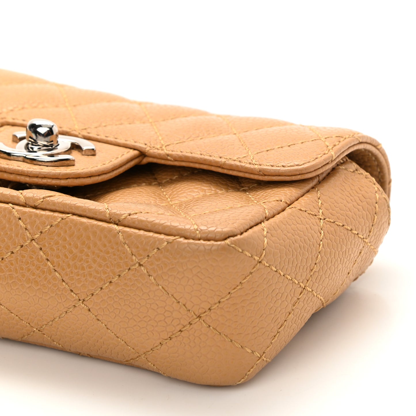 Caviar Quilted Extra Mini Flap Dark Beige