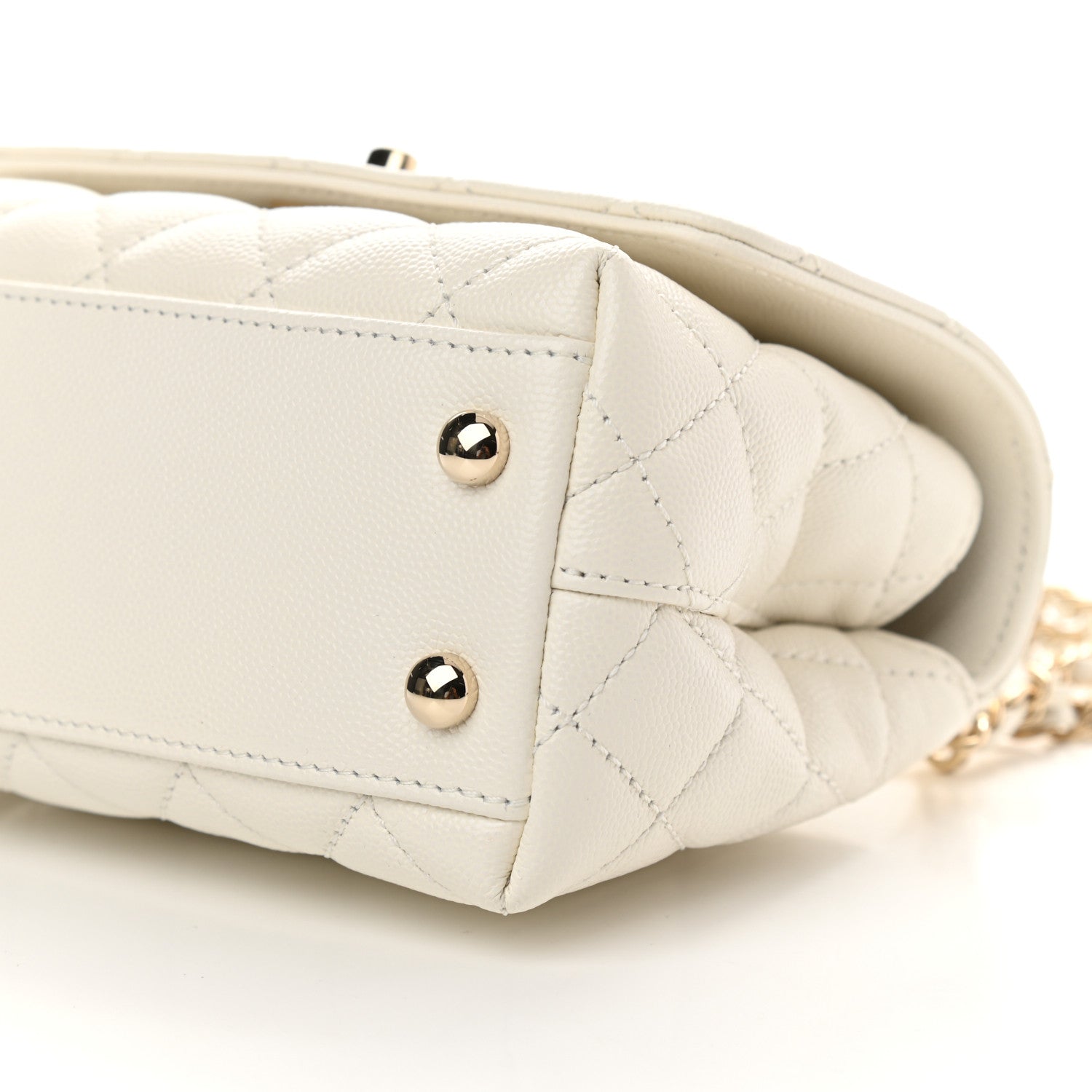 Chanel Caviar Quilted Extra Mini Coco Handle Flap White 10 of 11