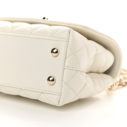 Chanel Caviar Quilted Extra Mini Coco Handle Flap White 10 of 11