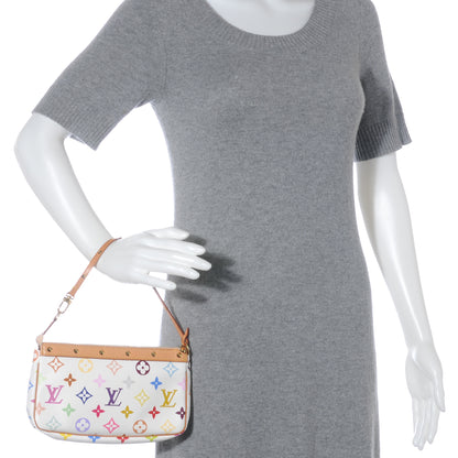 Louis Vuitton Monogram Multicolor Pochette Accessories White 2 of 8
