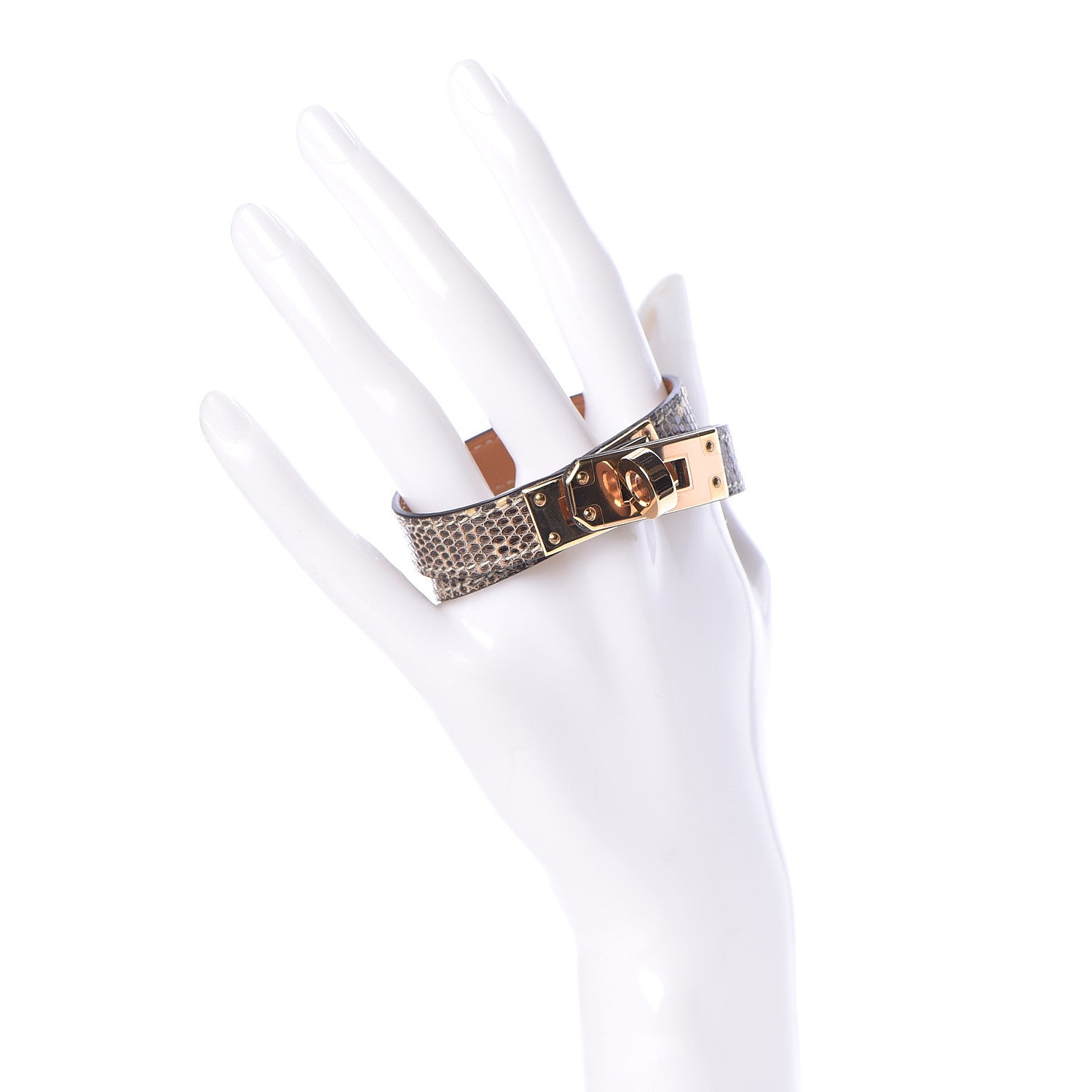 Hermes Lizard Kelly Double Tour Bracelet T1 Ombre 2 of 7