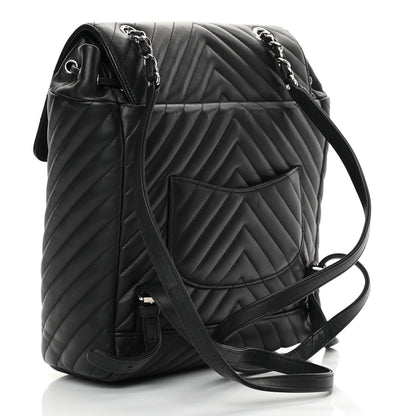 Chanel Calfskin Chevron Quilted Large Urban Spirit Backpack Black 2 of 16