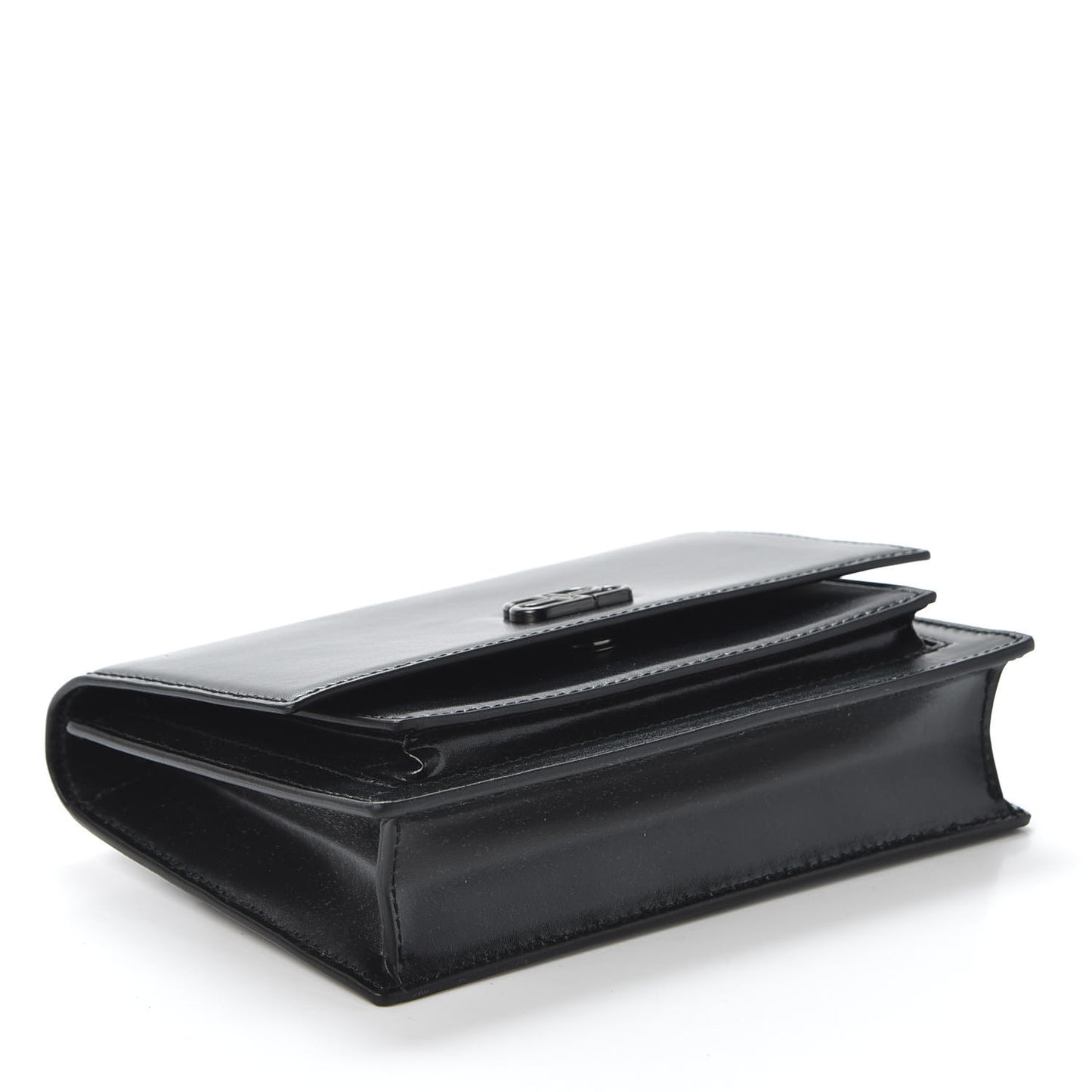 Shiny Box Calfskin Monochrome XS Sharp Belt Bag Black