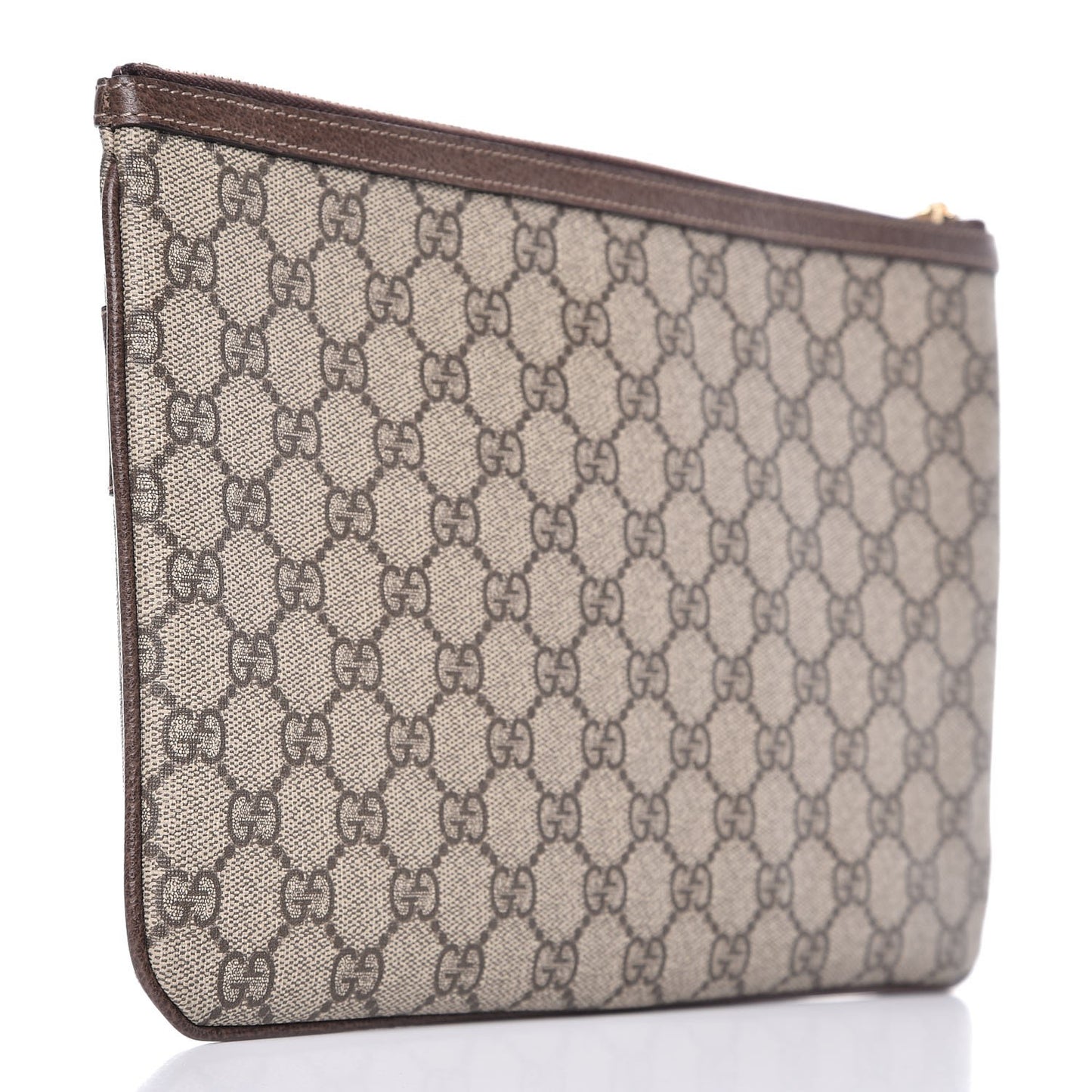 GG Supreme Monogram Large Ophidia Pouch Clutch Brown