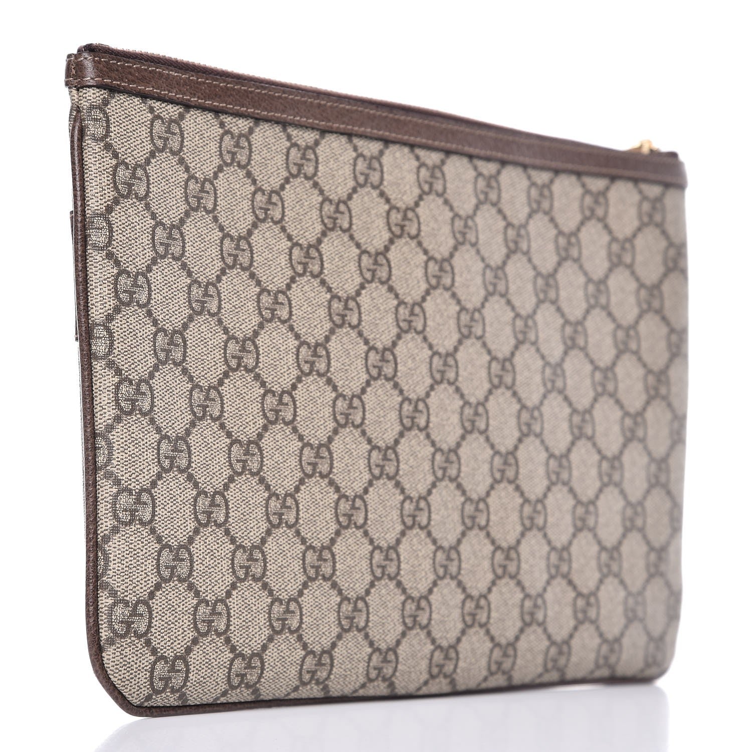 Gucci GG Supreme Monogram Large Ophidia Pouch Clutch Brown 3 of 8