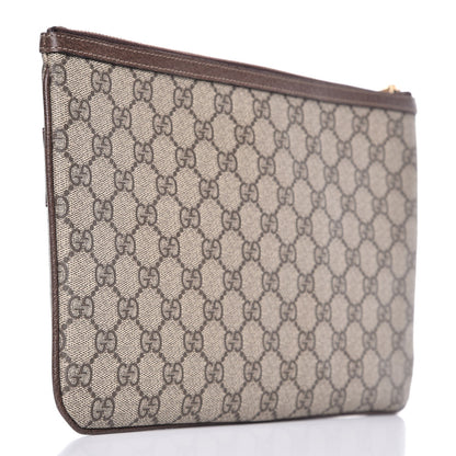 Gucci GG Supreme Monogram Large Ophidia Pouch Clutch Brown 3 of 8