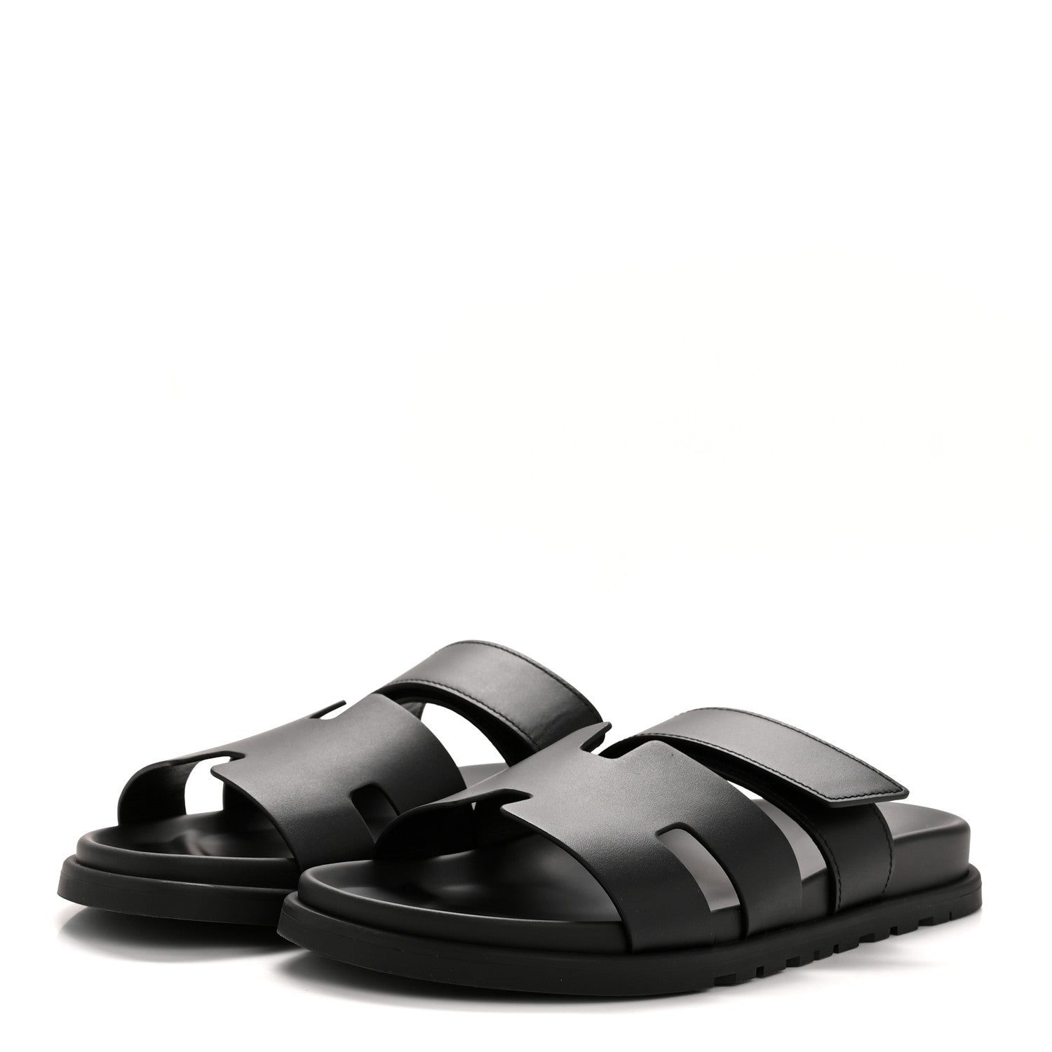 Hermes Calfskin Mens Chypre Sandals 44 Black 7 of 22