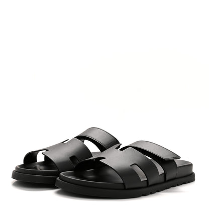 Hermes Calfskin Mens Chypre Sandals 44 Black 7 of 22