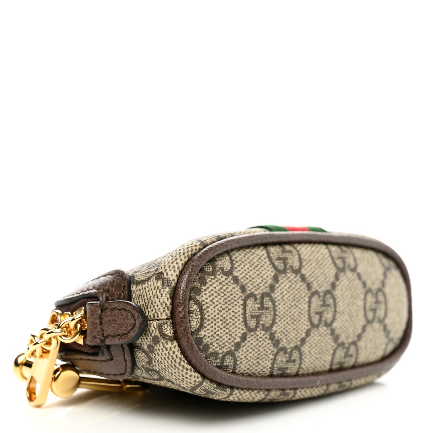 GG Supreme Monogram Web Ophidia Dome Key Pouch Beige New Acero