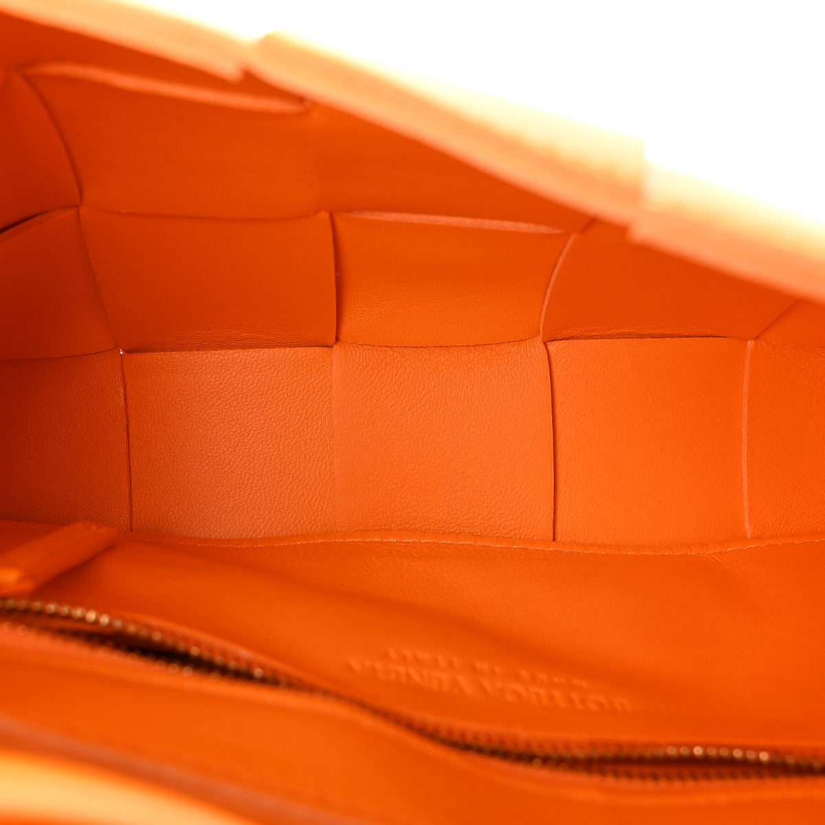 Lambskin Maxi Intrecciato Cassette Crossbody Bag Tangerine
