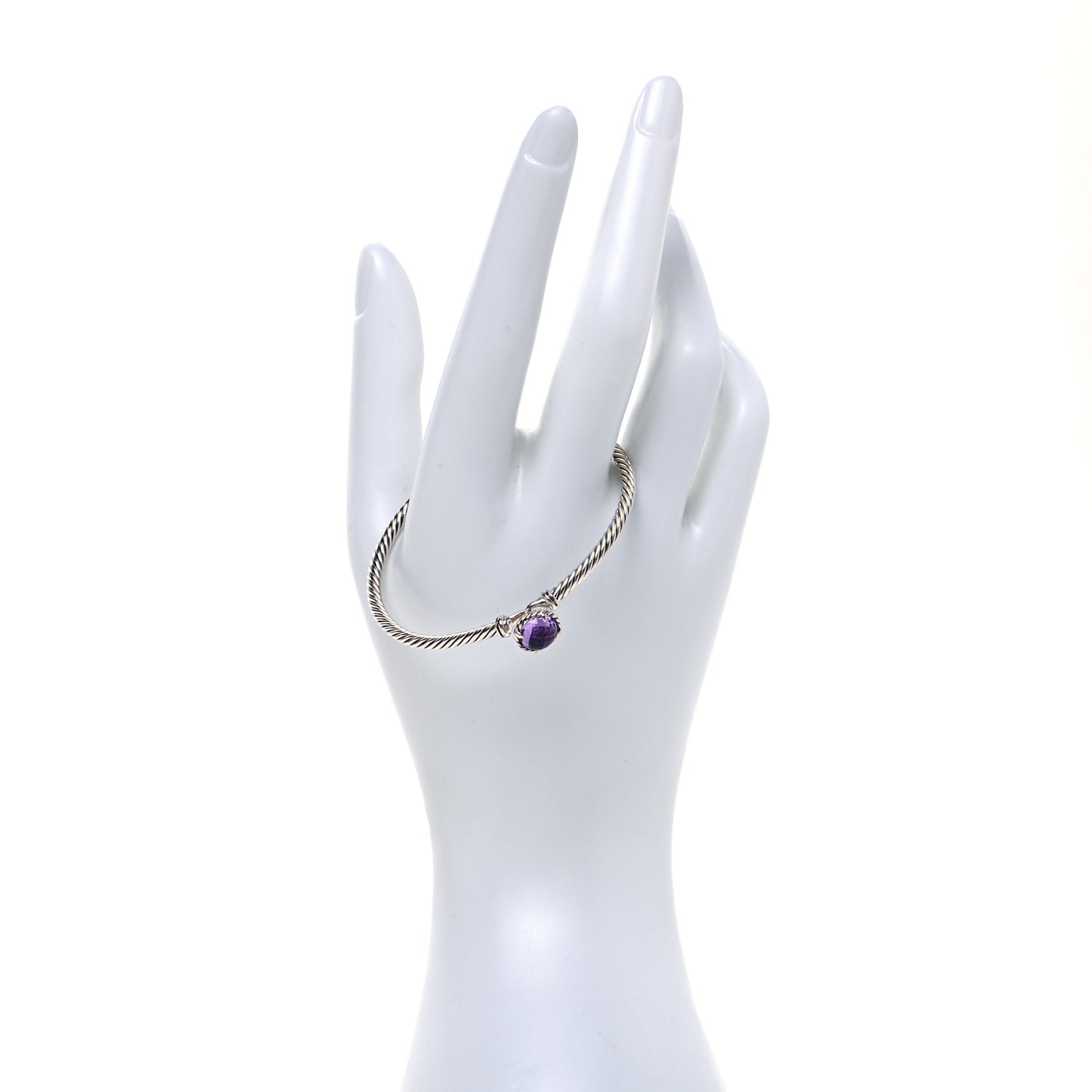 Sterling Silver Amethyst 3mm Chatelaine Bracelet