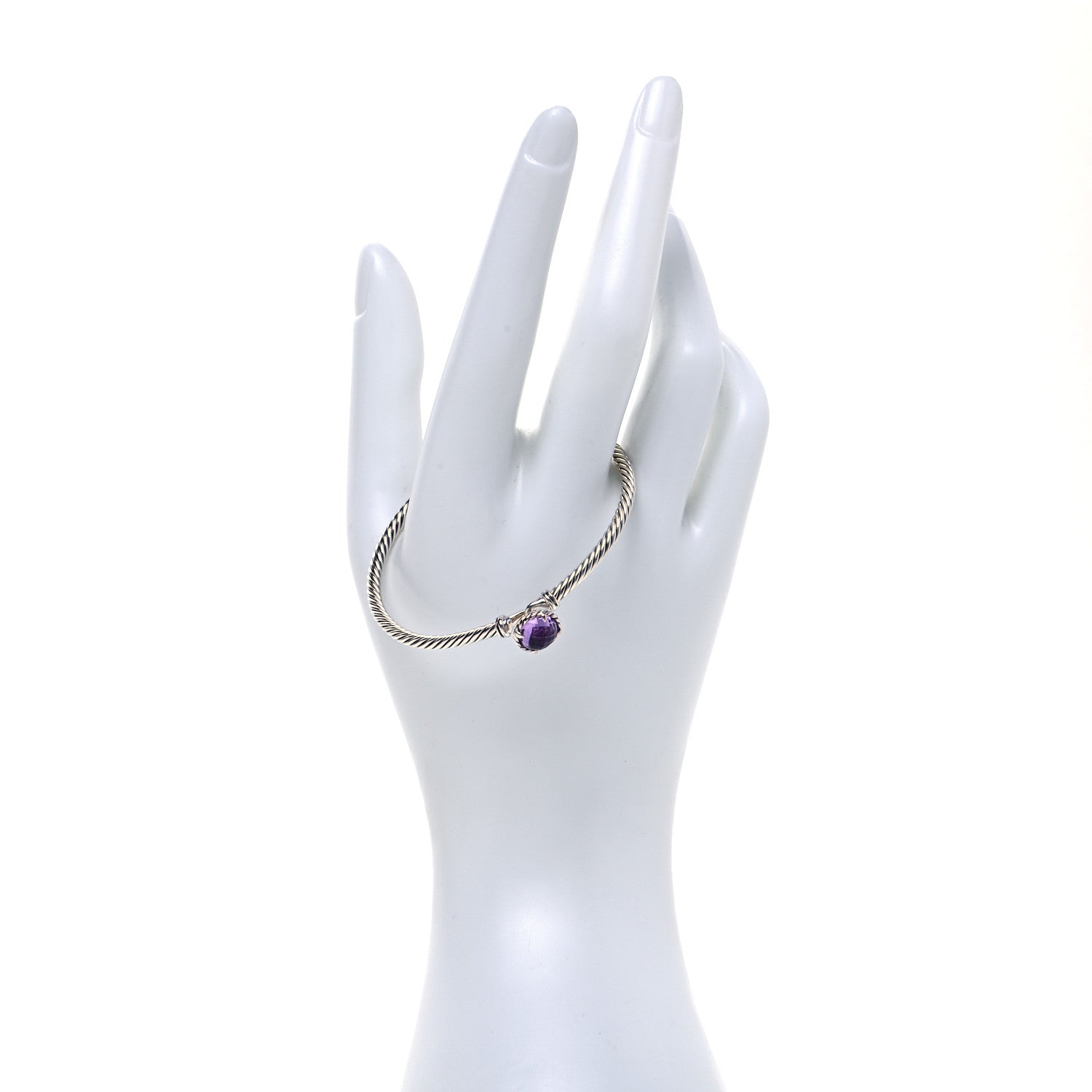 David Yurman Sterling Silver Amethyst 3mm Chatelaine Bracelet 2 of 4