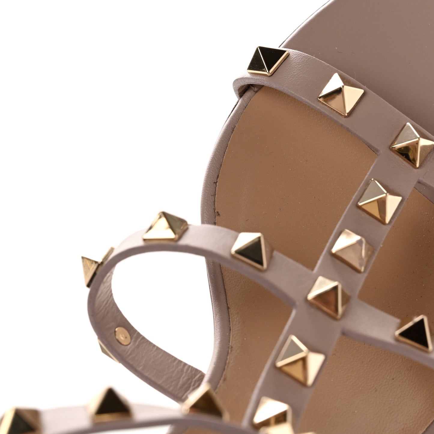 Calfskin Rockstud 60mm City Sandals 36 Poudre