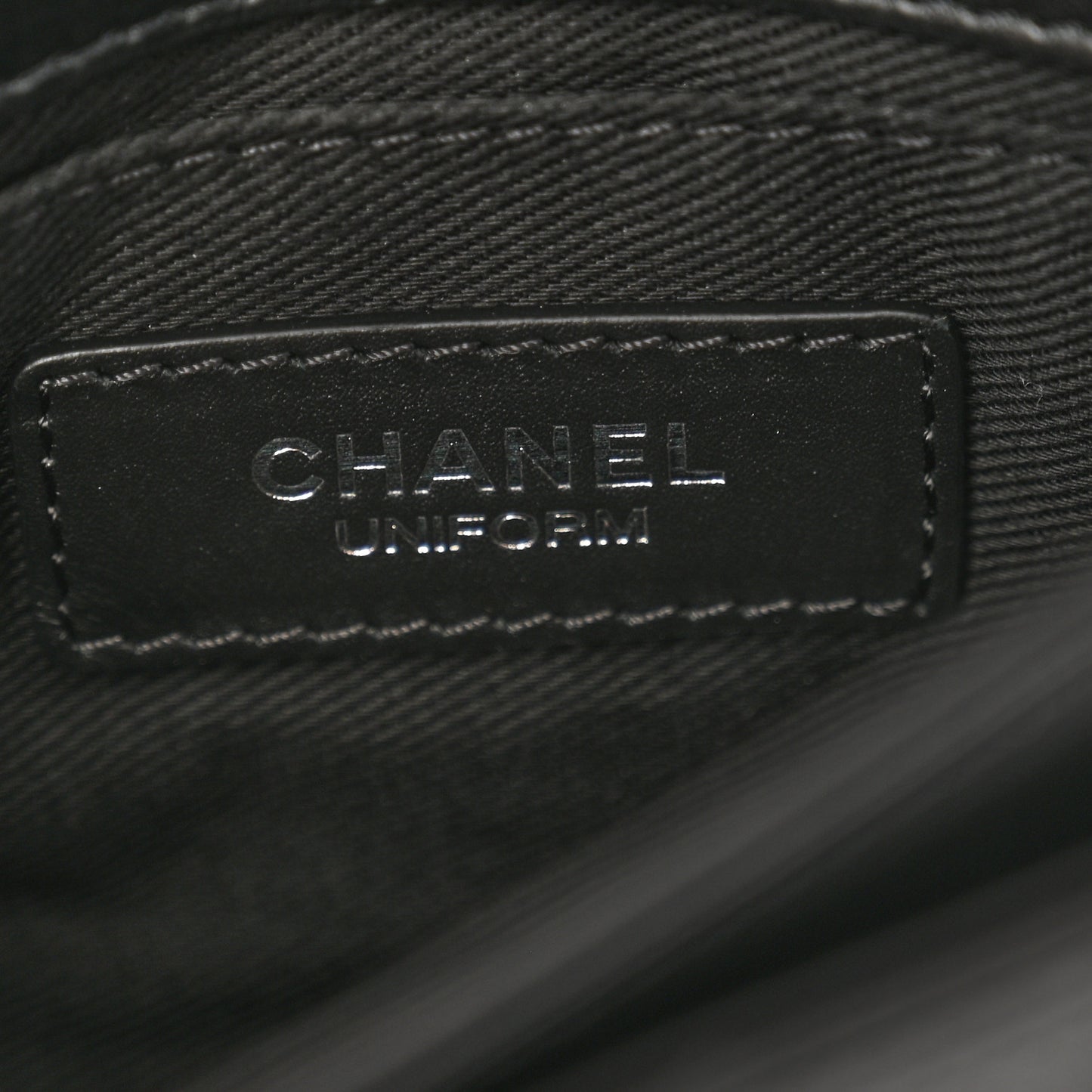 Calfskin Quilted CC Uniform Flap Belt Bag Black