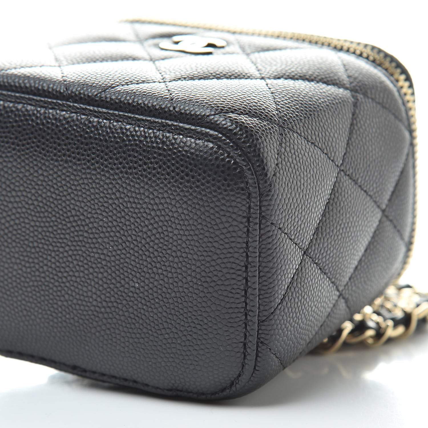 Chanel Caviar Quilted Mini Vanity Case With Chain Black 10 of 11