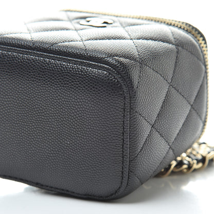 Chanel Caviar Quilted Mini Vanity Case With Chain Black 10 of 11