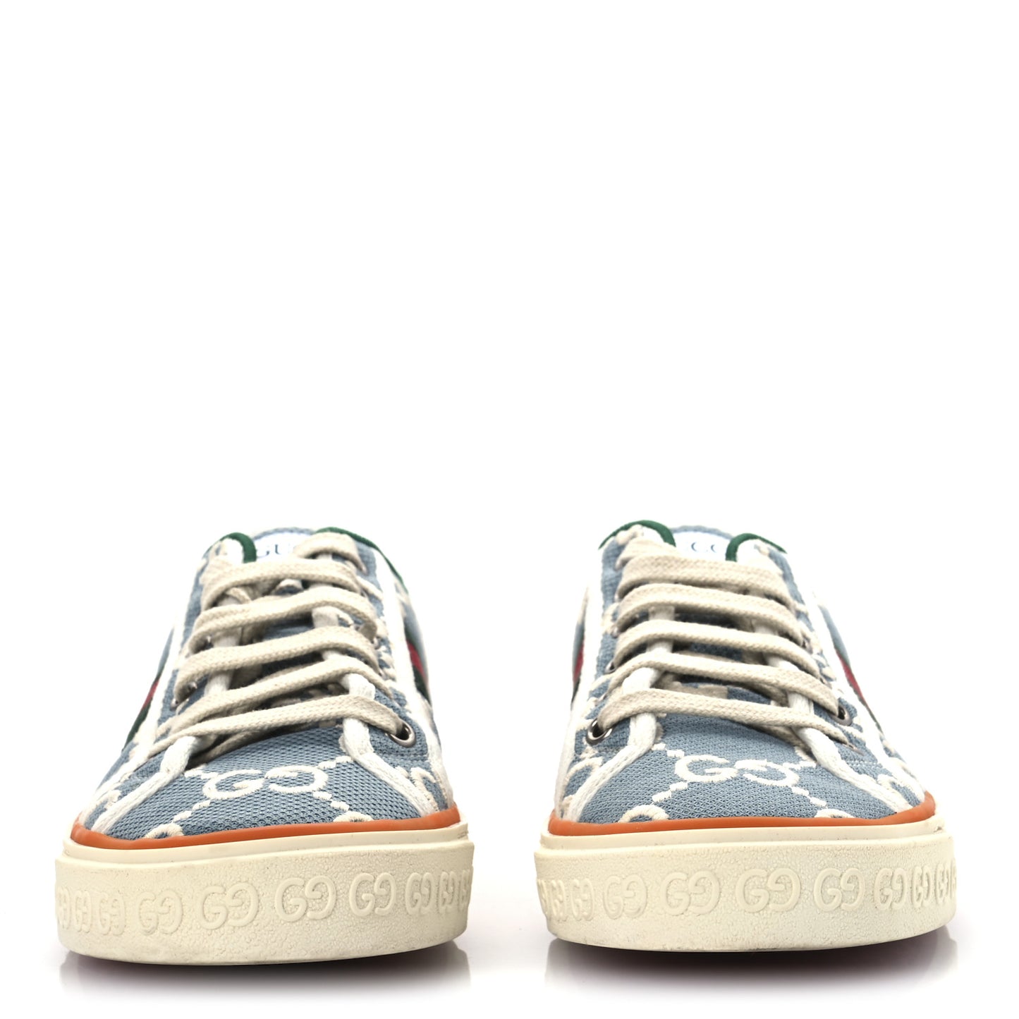 Cotton GG Monogram Web Womens 1977 Tennis Sneakers 39 Philod Ivory Mystic White