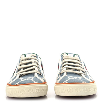 Gucci Cotton GG Monogram Web Womens 1977 Tennis Sneakers 39 Philod Ivory Mystic White 3 of 13